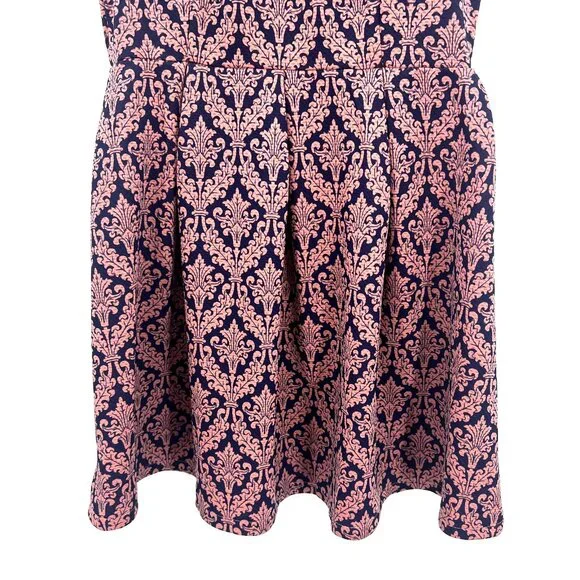 NWT Iska London Pink Purple Batik Collared Fit & Flare Dress Women UK 10 US 6 - Picture 8 of 9